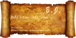 Böhler Józsa névjegykártya
